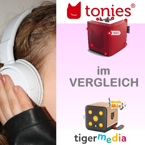 Compare Toniebox Tigerbox, price calculator children's MP3 games, gifts for children, MP3 players for children, listening games for children